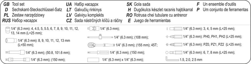 SILBERSPEER Steckschlüsselsatz 1/4" 42-tlg. Steckschlüsselsatz Silberspeer   
